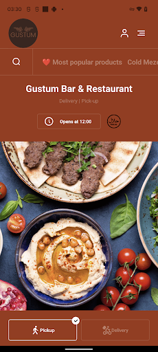 Android application Gustum Bar & Restaurant screenshort