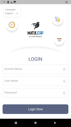 Android application MatixERP screenshort