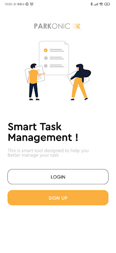Android application PARKONIC Task Management screenshort