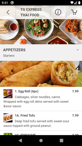 TG Express Thai Food Screen 3