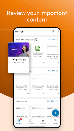Screenshot of Content - Workspace ONE