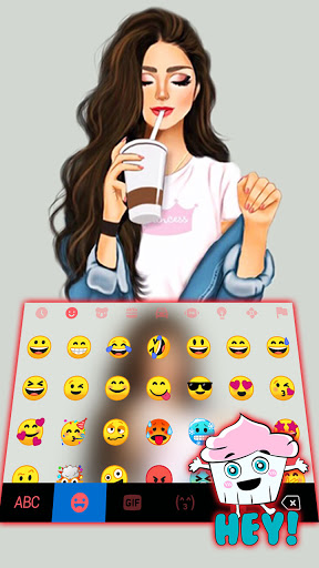 Charming Girl Keyboard Backgro Screen 3