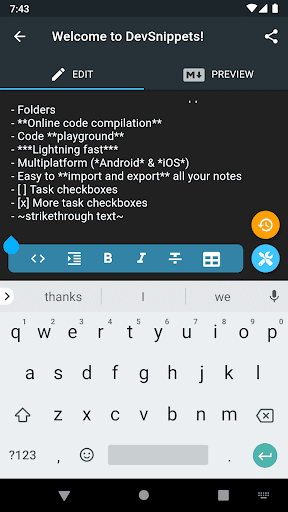 DevSnippets Screen 3