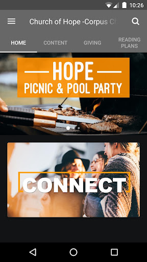 Android application Church of Hope CC screenshort