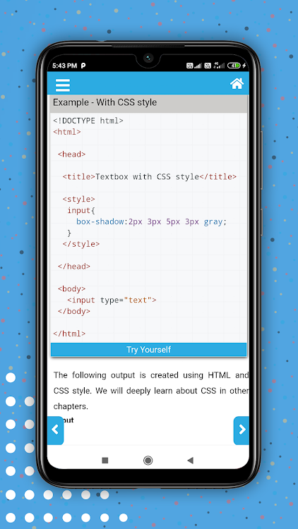 Learn HTML - Example & editor - 1.6 - (Android)
