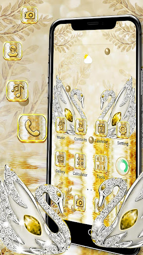 Golden Luxury Diamond Swan Theme