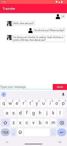 Android application Trainder screenshort
