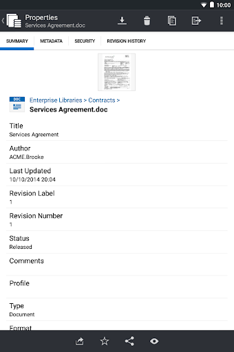 Screenshot of Oracle WebCenter Content