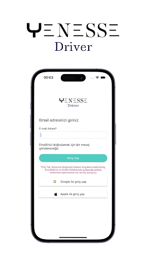 Android application Yenesse Sürücü screenshort