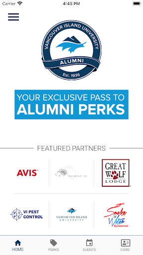 Android application VIU Alumni Perks screenshort