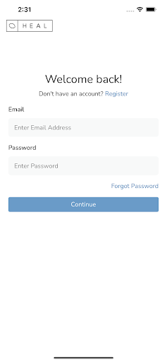 The HEAL Wellness Platform Screen 2