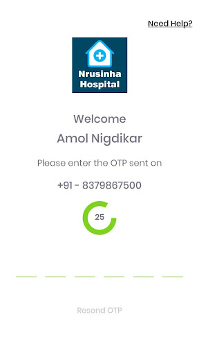 Nrusinha Hospital APP Screen 2
