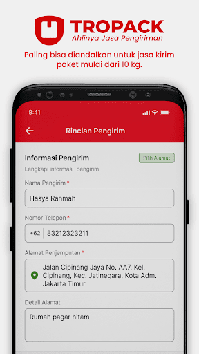 Troben : Delivery Services Screen 2