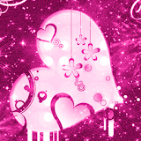 pink hearts live wallpaper icon