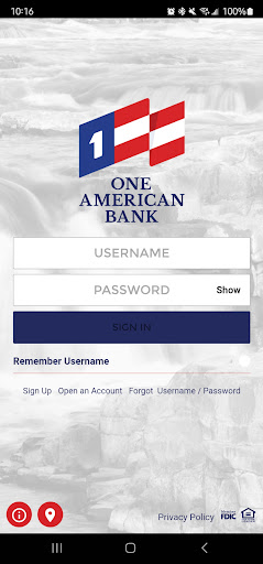 Android application One American Bank screenshort