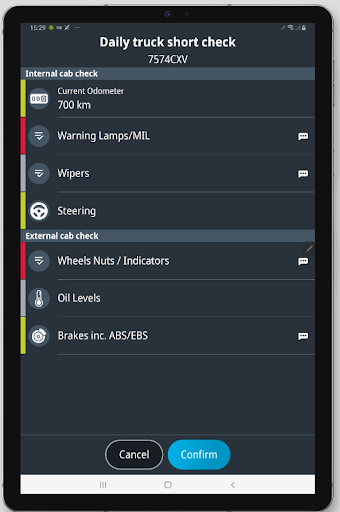 WEBFLEET Vehicle Check
