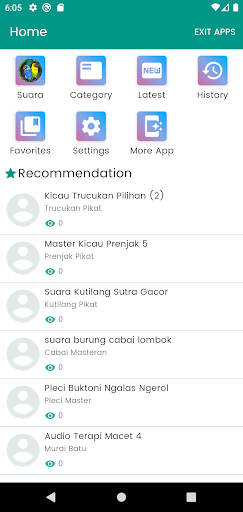 Android application Suara Burung Lovebird Master screenshort