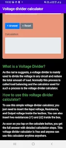 Voltage divider calculator