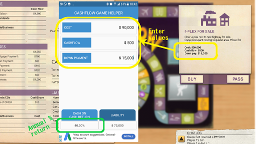 Android application CASHFLOW Game Helper- Financia screenshort