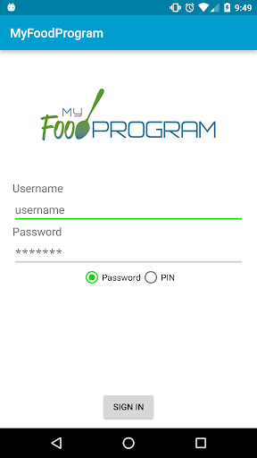 Android application My Food Program screenshort