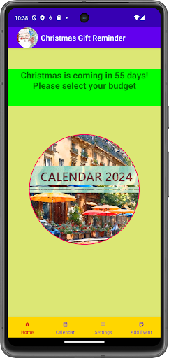 Android application Christmas Gift Reminder screenshort