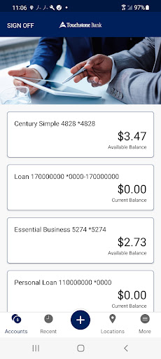 Touchstone Bank Business Screen 2