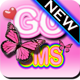 Pink Butterfly Theme Go SMS XO icon
