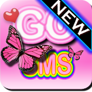 Pink Butterfly Theme Go SMS XO