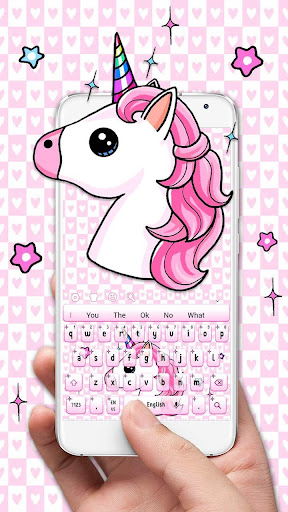 Cute Pink Unicorn Keyboard