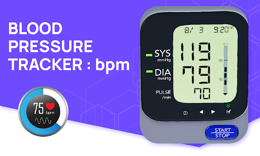 Android application Blood Pressure BPM Tracker screenshort
