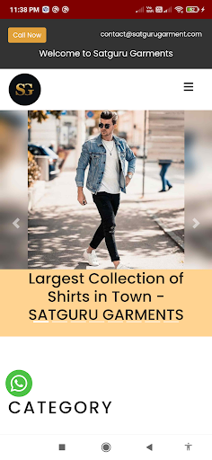 Android application SATGURU GARMENTS screenshort