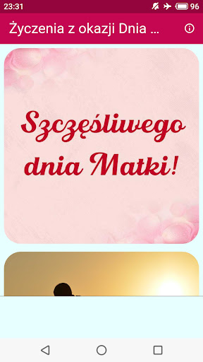 Android application Życzenia z okazji Dnia Matki screenshort