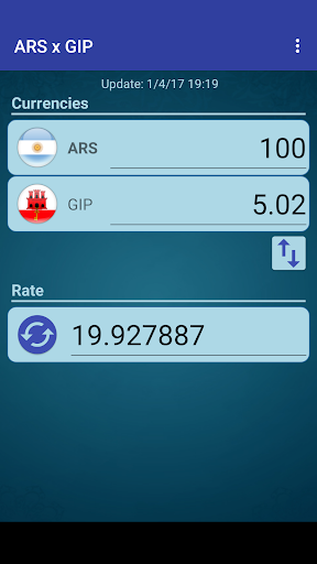 Android application Arg. Peso x Gibraltar Pound screenshort