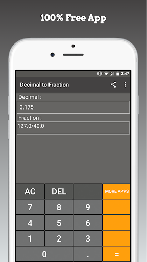 Screenshot of Decimal to Fraction Calculator