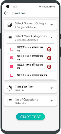 NEET Test Abhyas In Hindi Screen 2