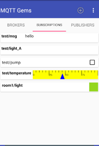 MQTT Gems Screen 2