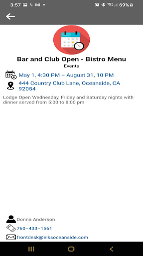 Android application Augusta Elks screenshort