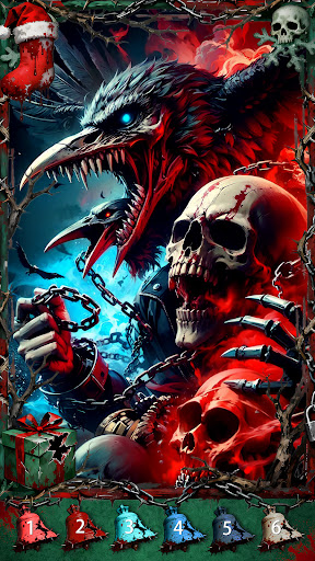 Dark Skeleton Color by number 6