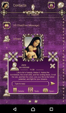 Virgin Mary Lilac Go SMS themeのおすすめ画像3