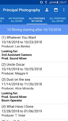 Principal Photography Screen 3
