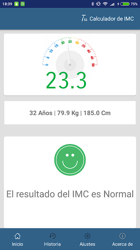 Android application BMI Calculator screenshort