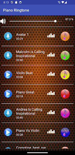 Android application Piano Ringtone screenshort