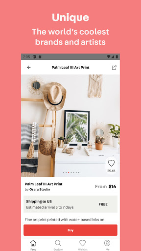 Android application Fy! - Shop Home, Living & Art screenshort