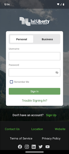 Android application 1st Liberty FCU screenshort