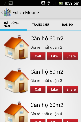App BẤT ĐỘNG SẢN demo