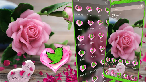 Android application Pink Rose Love Launcher Theme screenshort