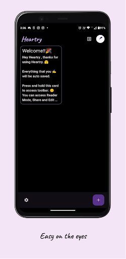 Android application Heartry - An App for Writers screenshort