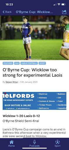 Android application Laois Today screenshort