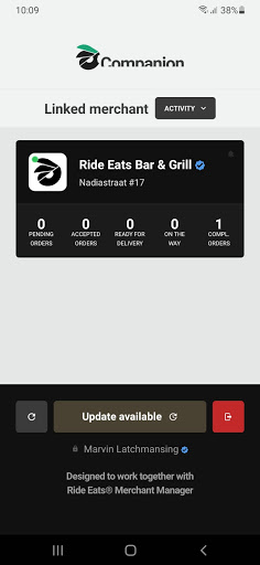 Eats Companion Screen 2