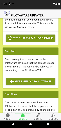 PilotAware Firmware Updater Screen 2